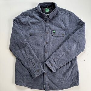 Hippytree Quilted Shirt Jacket Mens Large Surf & Stone Blue Grey Outdoor Shacket